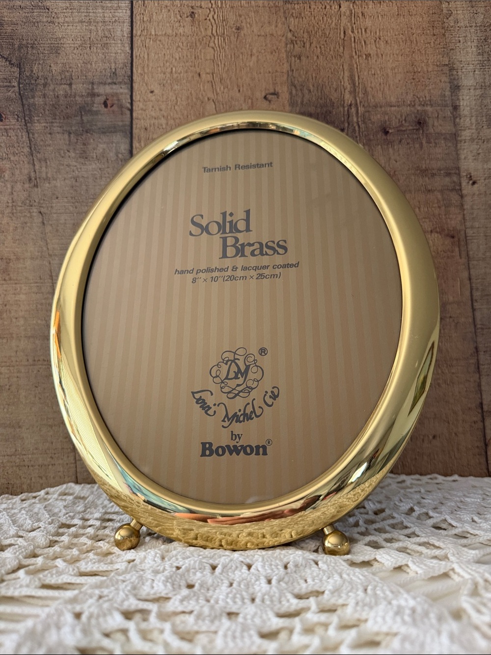 Vintage Solid Brass Oval Photo Frame